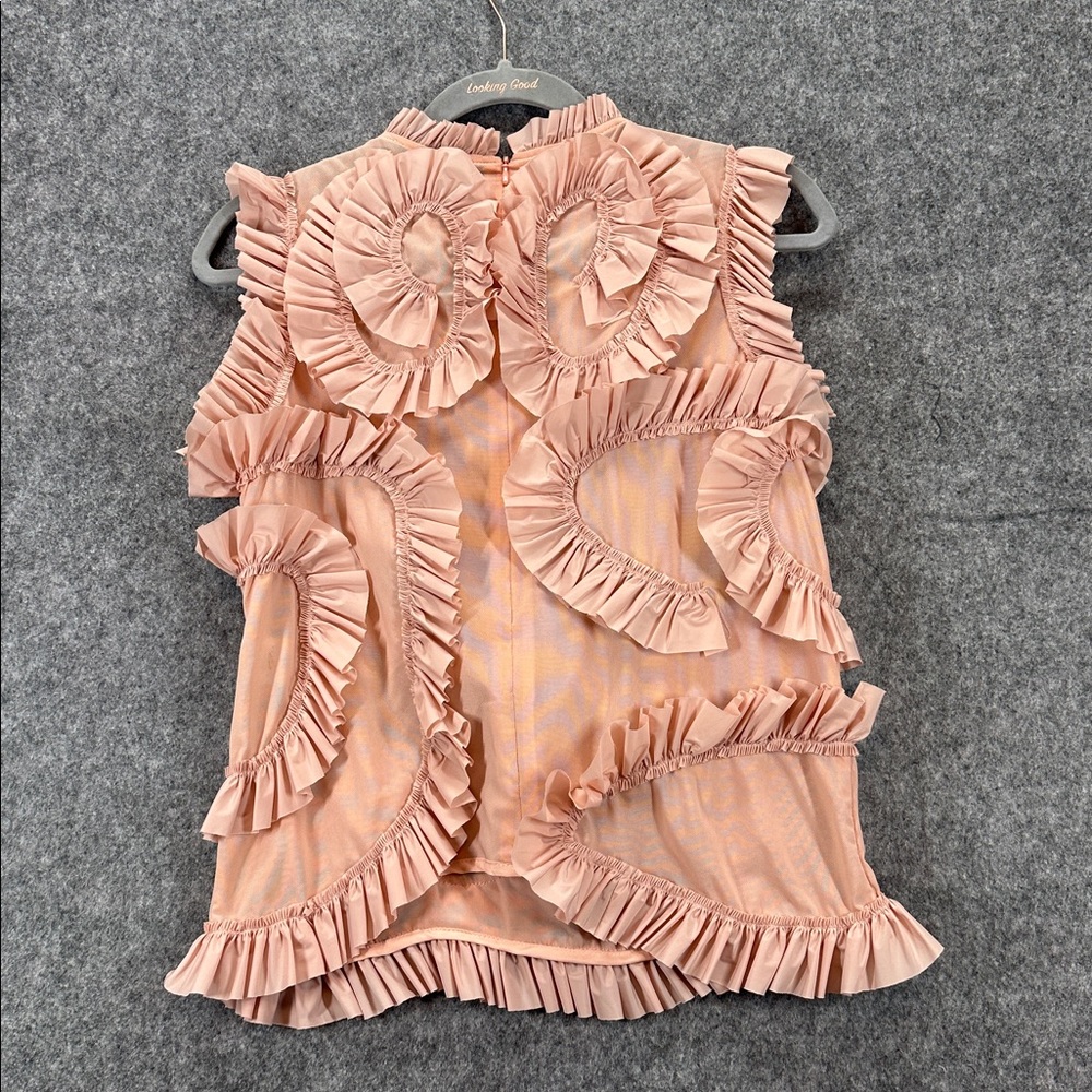 Gracia Peach Color Ruffled Blouse Size Small - Picture 4 of 8